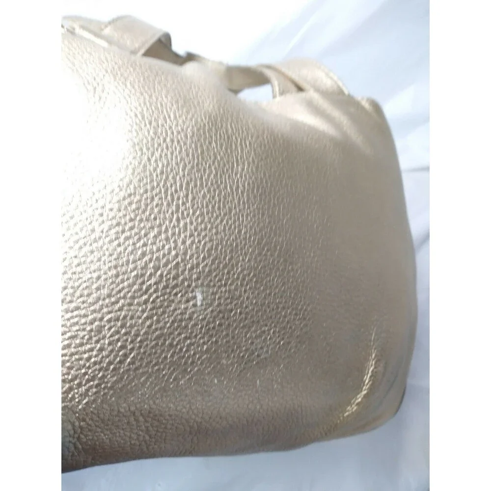Michael Kors Fulton Gold Leather Handbag Purse Medium Size Satchel